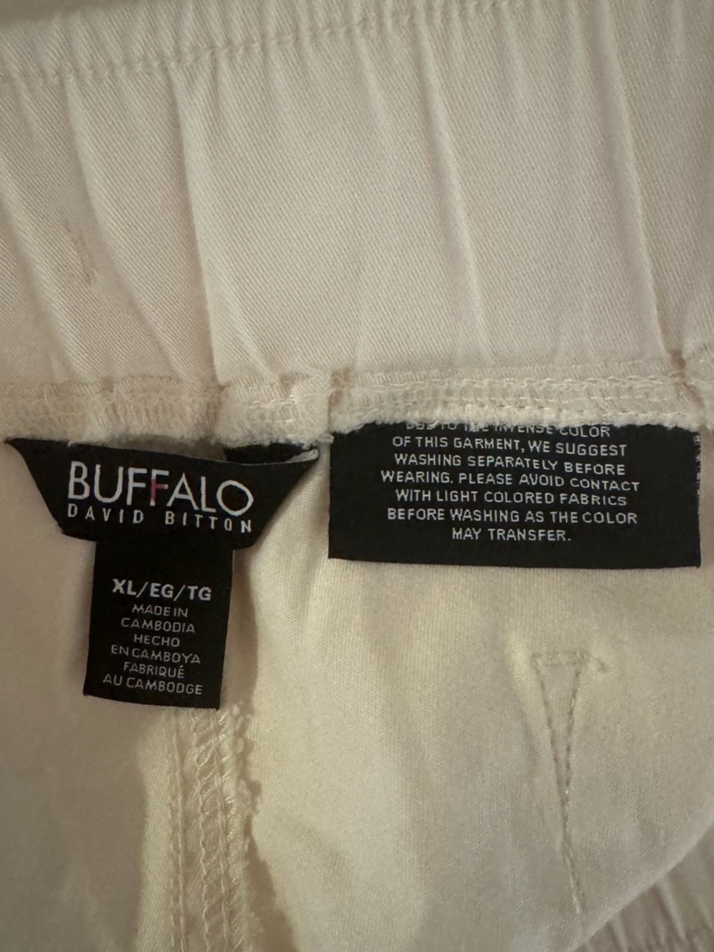 NWT Buffalo David Bitton Cream Elastic Cuff Joggers  XLARGE   #14 - Picture 8 of 10